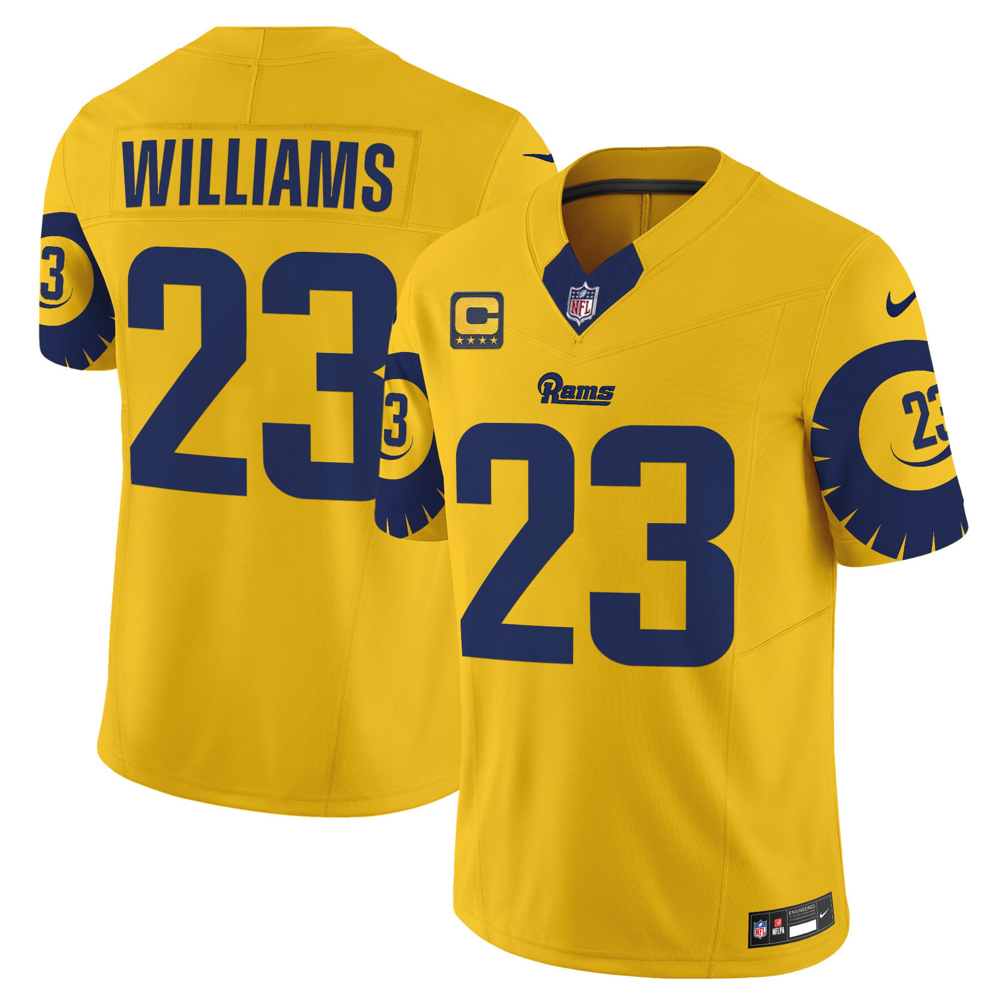 Men Los Angeles Rams #23 Williams Yellow 2024 Nike Special Vapor Limited NFL Jersey